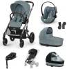 Pack XL Poussette Balios Stormy Blue + nacelle + coque G plus + base G3 + accessoires                            de Cybex