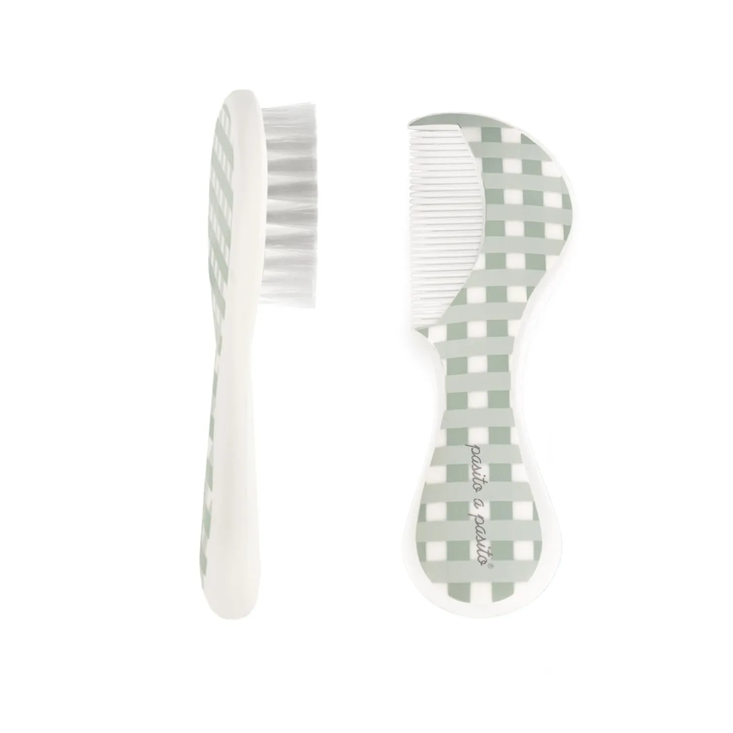 Pasito a Pasito Brosse et peigne Carreaux Vert