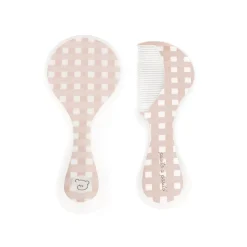 Pasito a Pasito Brosse et peigne Carreaux Rose