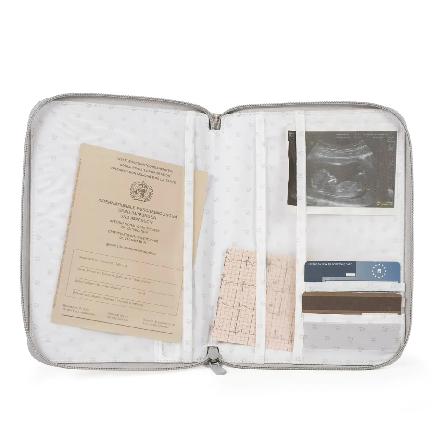 Pasito a Pasito Protège Carnet de Santé Little Bloom Fleurs Gris