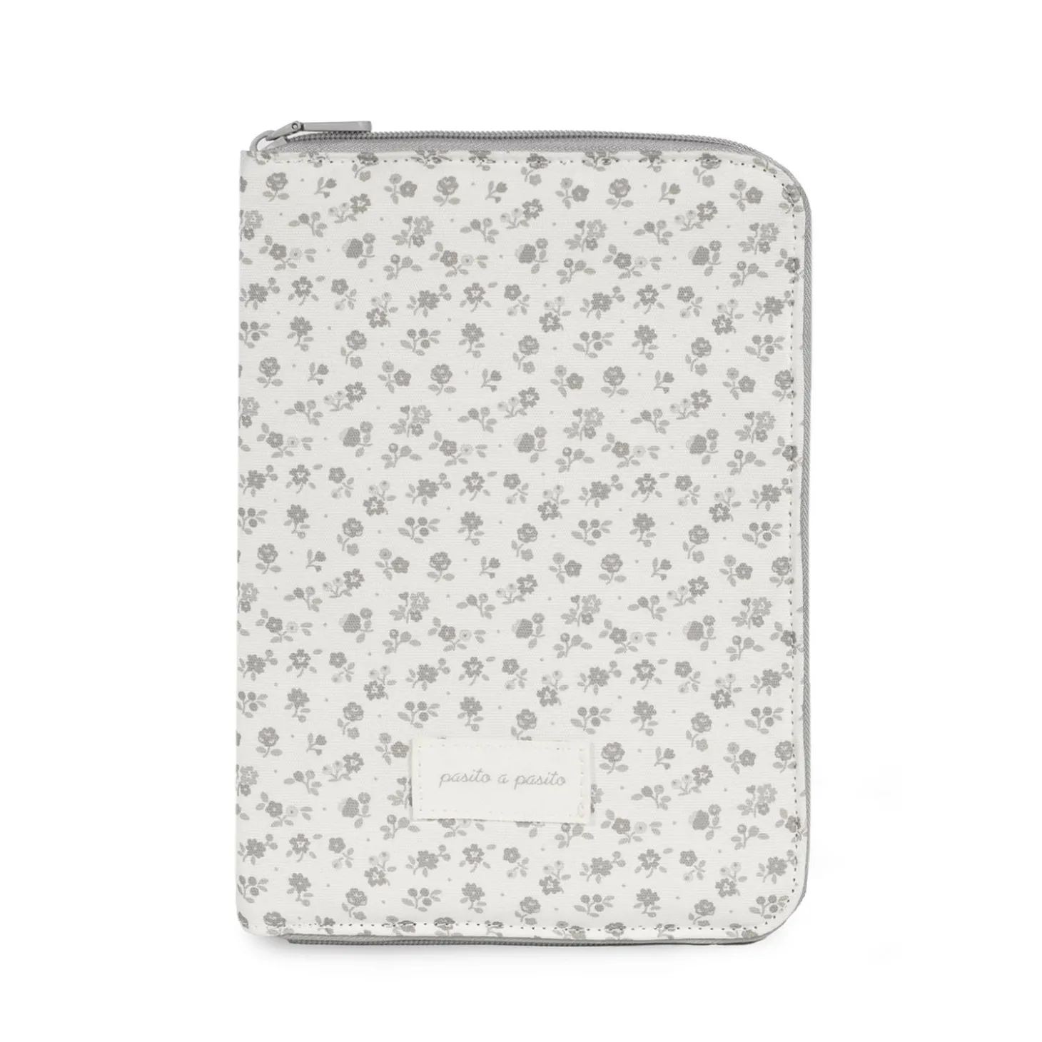 Pasito a Pasito Protège Carnet de Santé Little Bloom Fleurs Gris