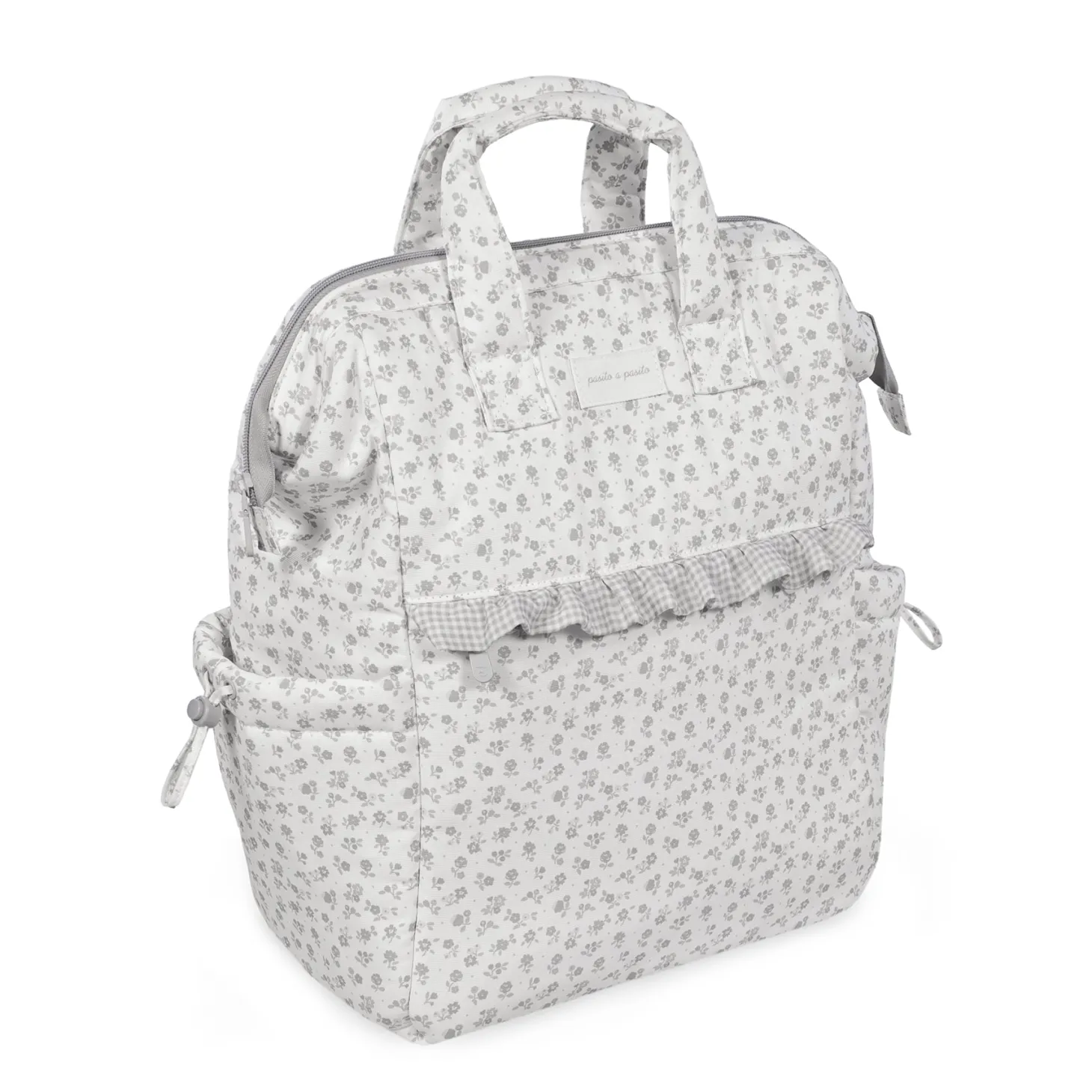 Pasito a Pasito Sac à dos Little Bloom Fleurs Gris