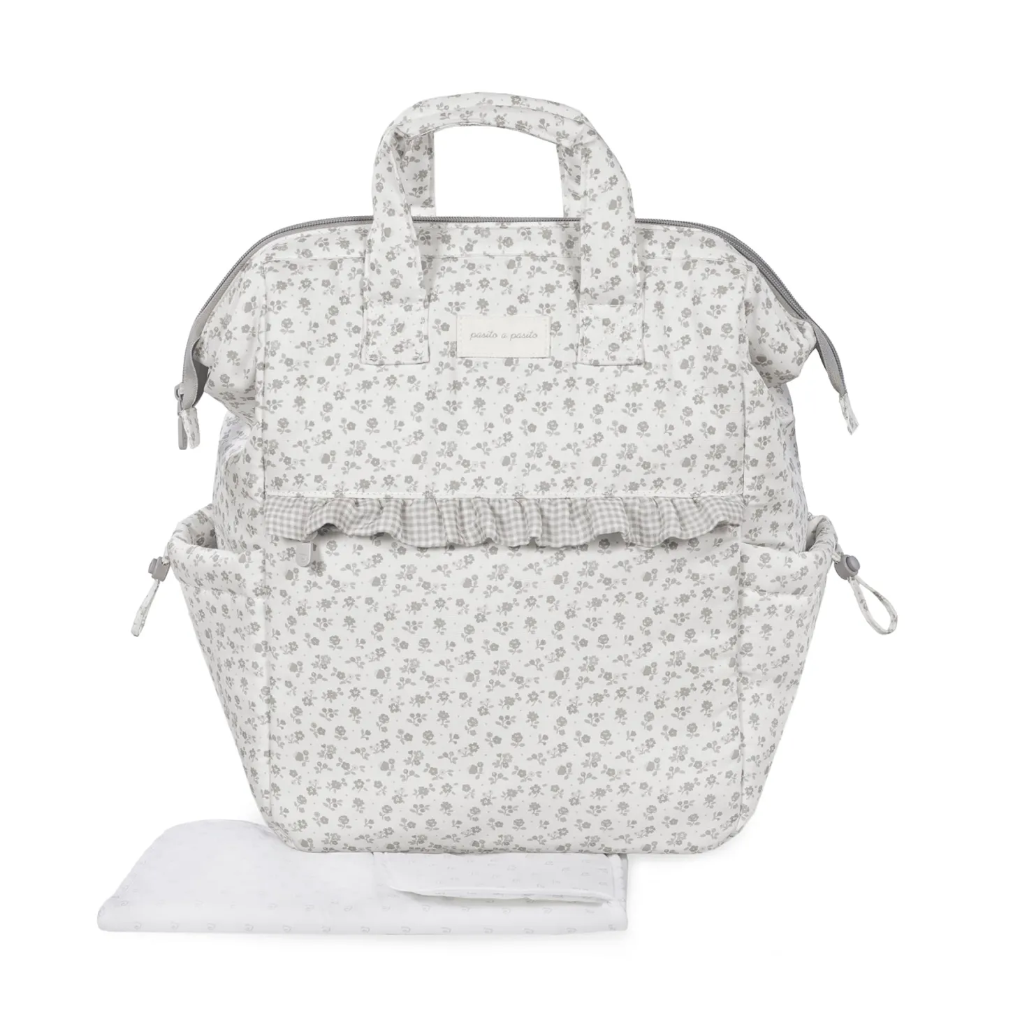 Pasito a Pasito Sac à dos Little Bloom Fleurs Gris