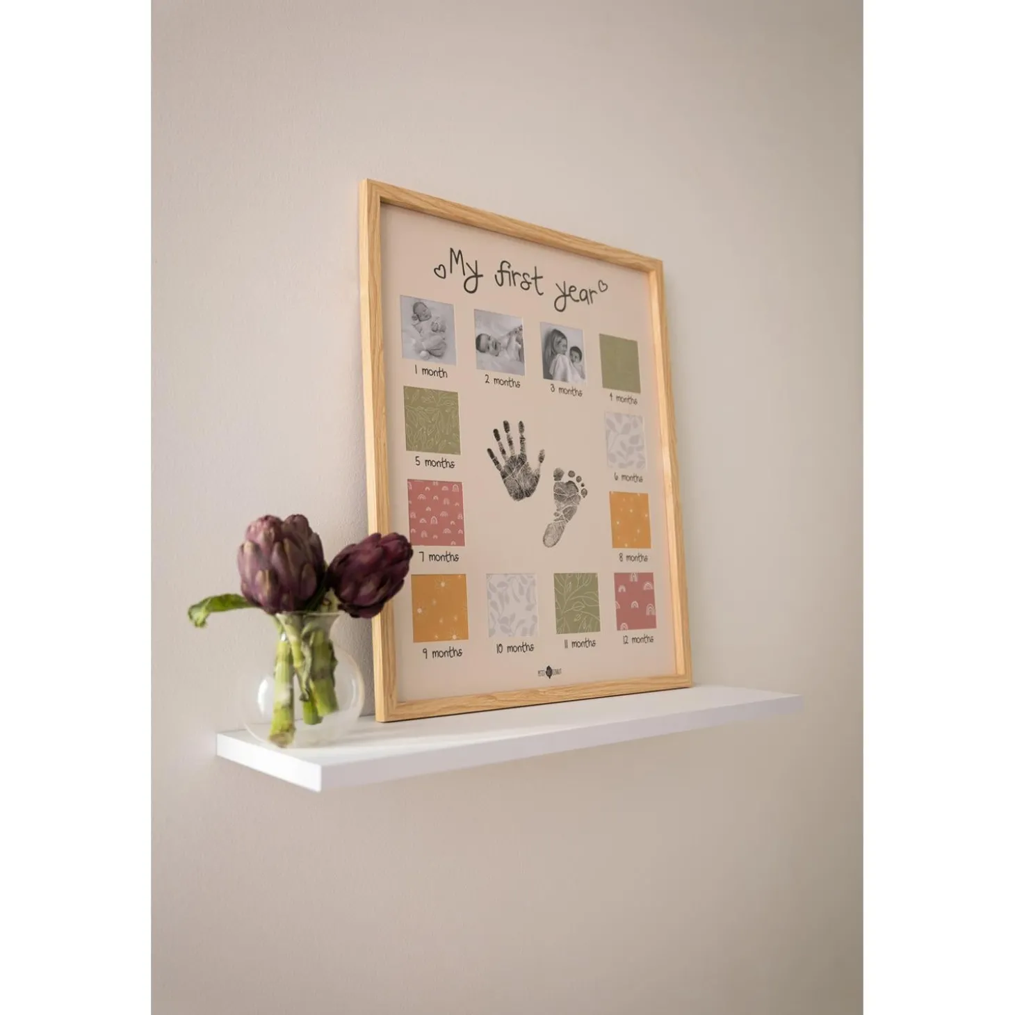 Petit Artichaut Cadre de Ma Première Année Beige/Multicolore