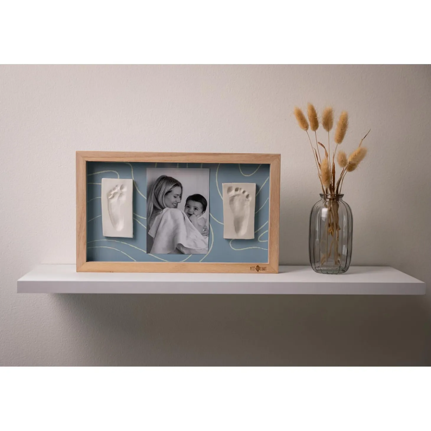 Petit Artichaut Cadre 2 Empreintes Blue Abstrait
