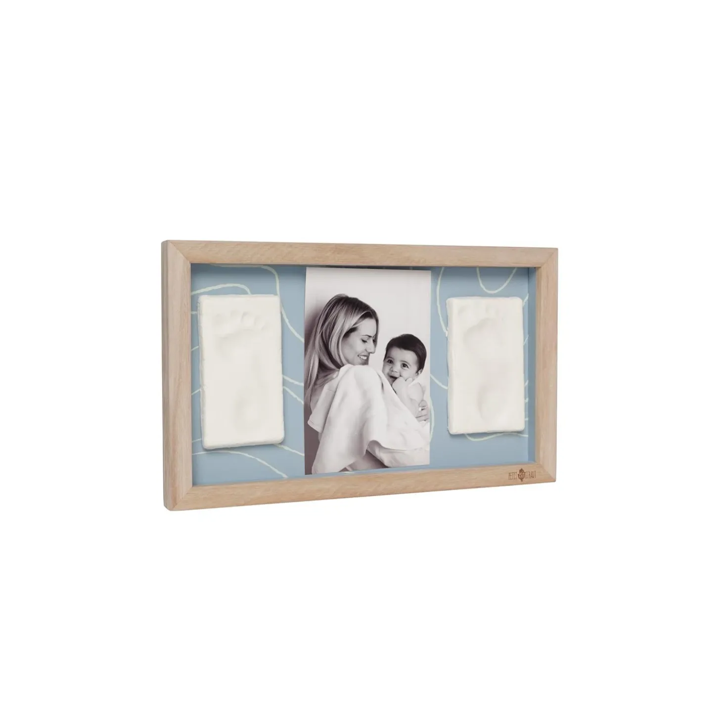 Petit Artichaut Cadre 2 Empreintes Blue Abstrait