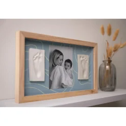 Petit Artichaut Cadre 2 Empreintes Blue Abstrait