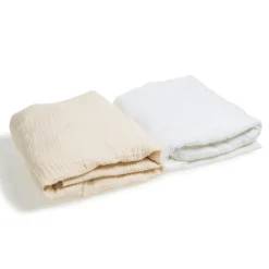 Petit à petit                    Lot de 2 Drap Housse    Beige