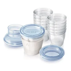 Philips Avent                    Lot de 10 pots de conservation pour lait maternel