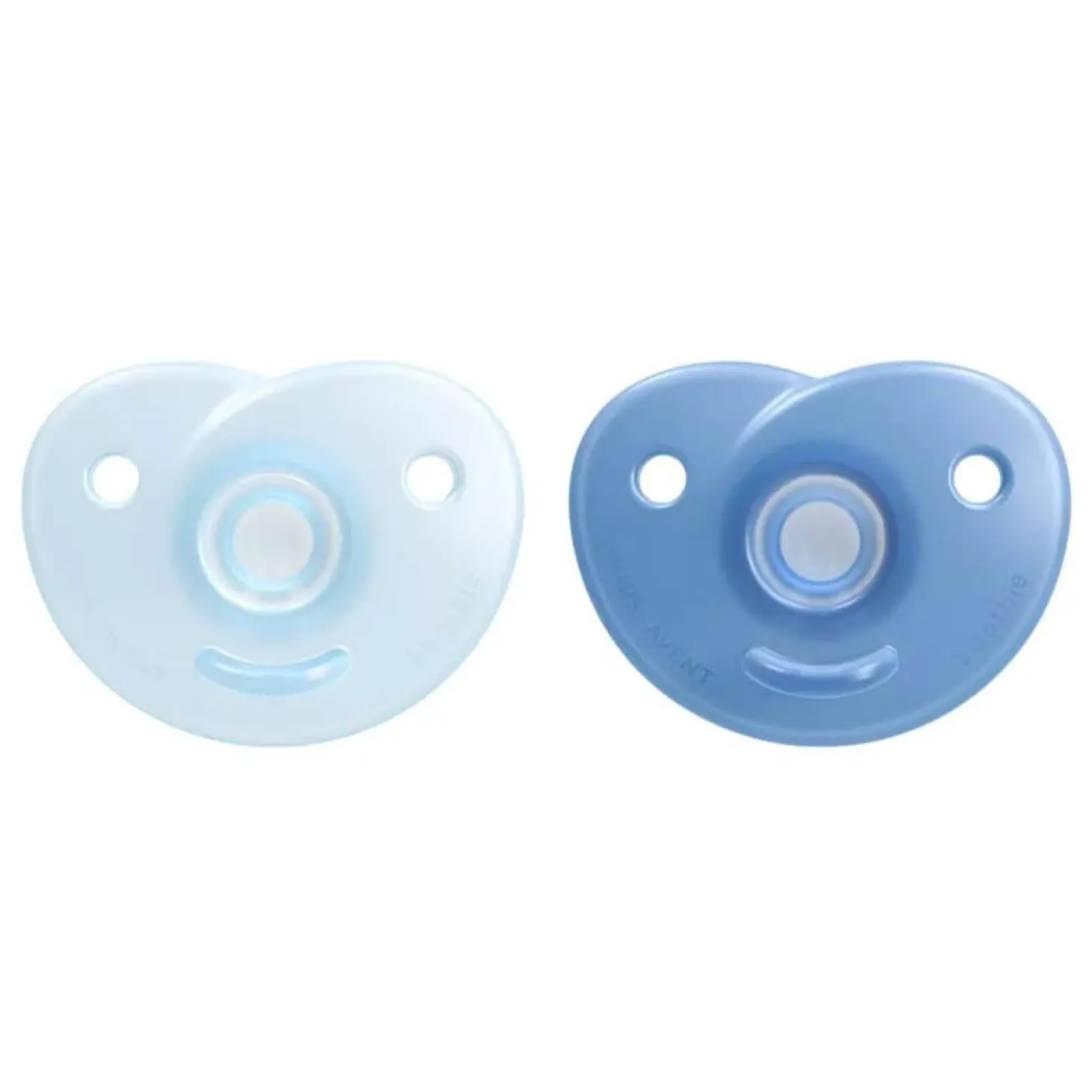 Philips Avent Lot de 2 Soothie coeur Bleu/Bleu clair 0-3 mois