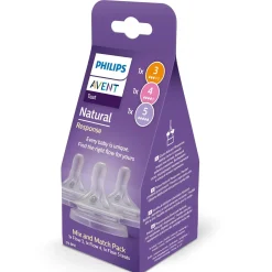 Philips Avent Pack de 3 tétines Natural Response Blanc Débits 3,4,5