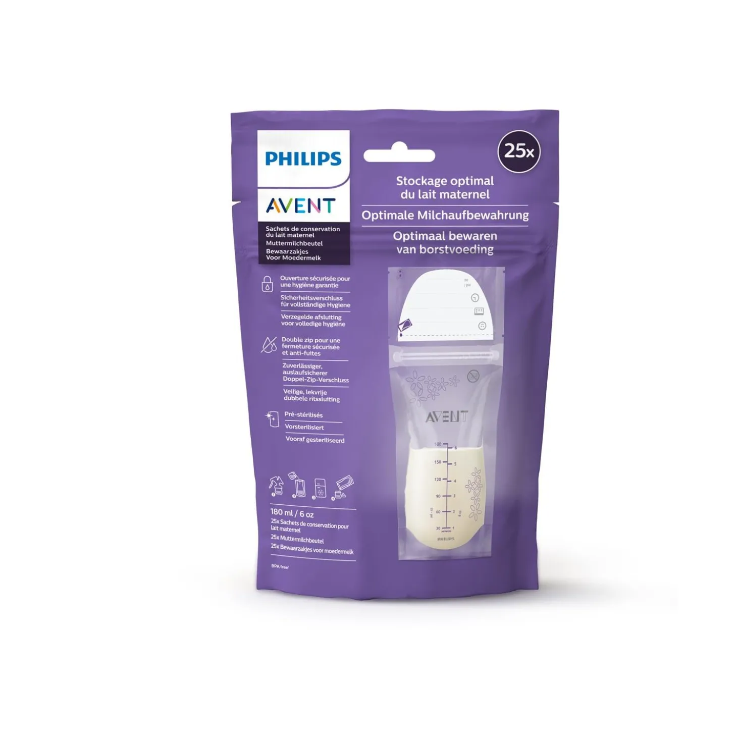 Philips Avent Sachets de conservation du lait maternel Blanc