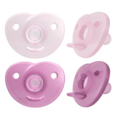 Philips Avent 2 sucettes Soothie cœur Rose Clair/Rose Framboise 0-6 mois