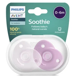 Philips Avent 2 sucettes Soothie cœur Rose Clair/Rose Framboise 0-6 mois