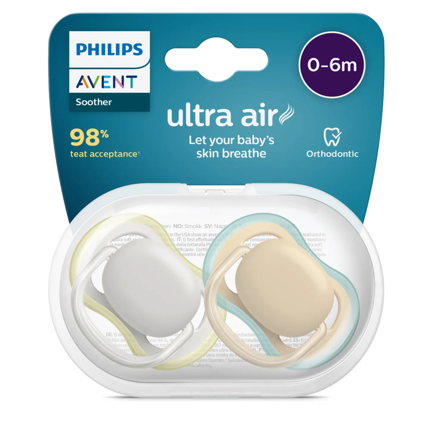 Philips Avent Sucette ultra air Jaune 0-6 mois