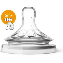 Philips Avent                    2 Tétines Natural 2.0 4trous    Blanc