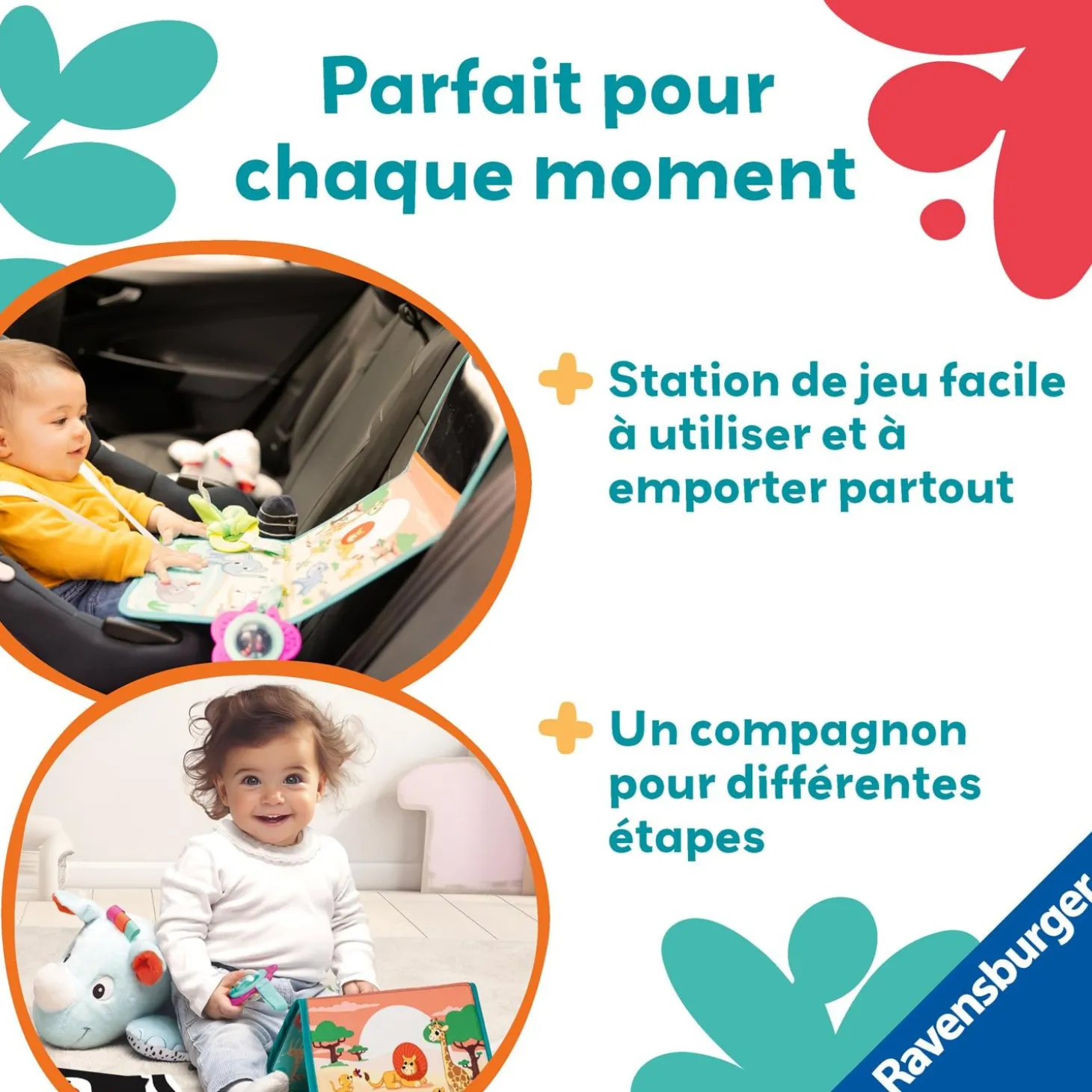 Play+ Coussin d'activités Rhinocéros 0-24 mois