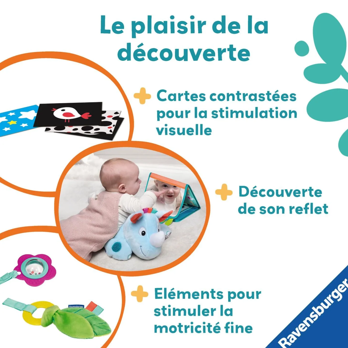 Play+ Coussin d'activités Rhinocéros 0-24 mois