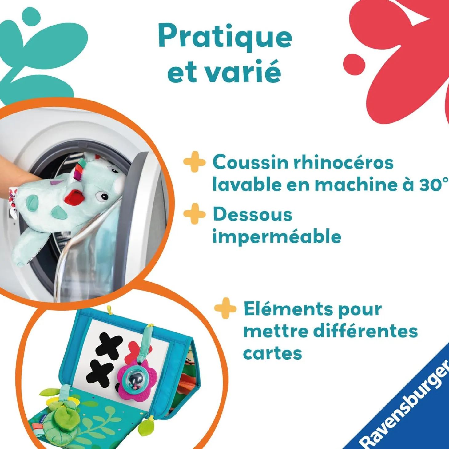 Play+ Coussin d'activités Rhinocéros 0-24 mois