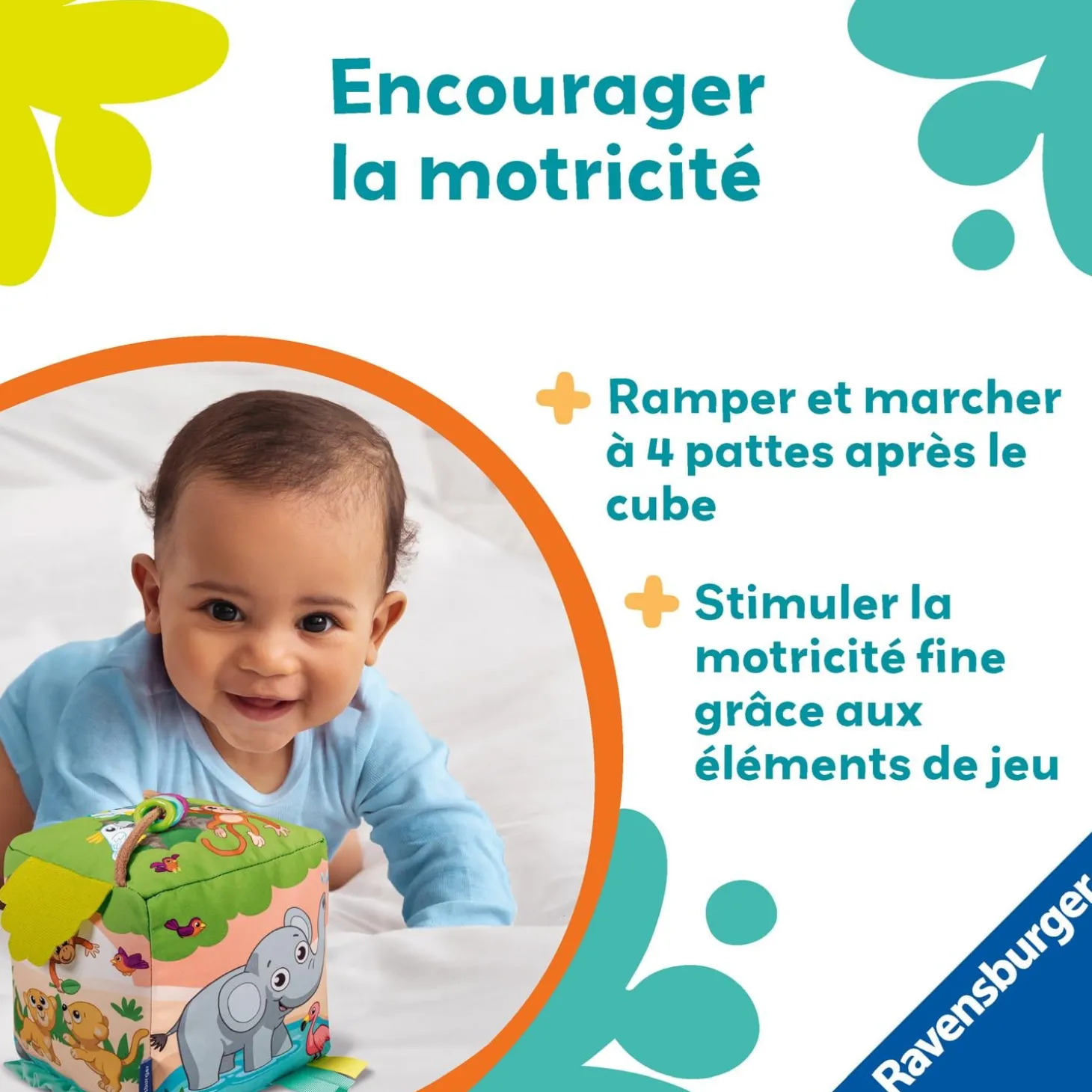 Play+ Cube d'activités sonore Les Animaux Sauvages 6-24 mois