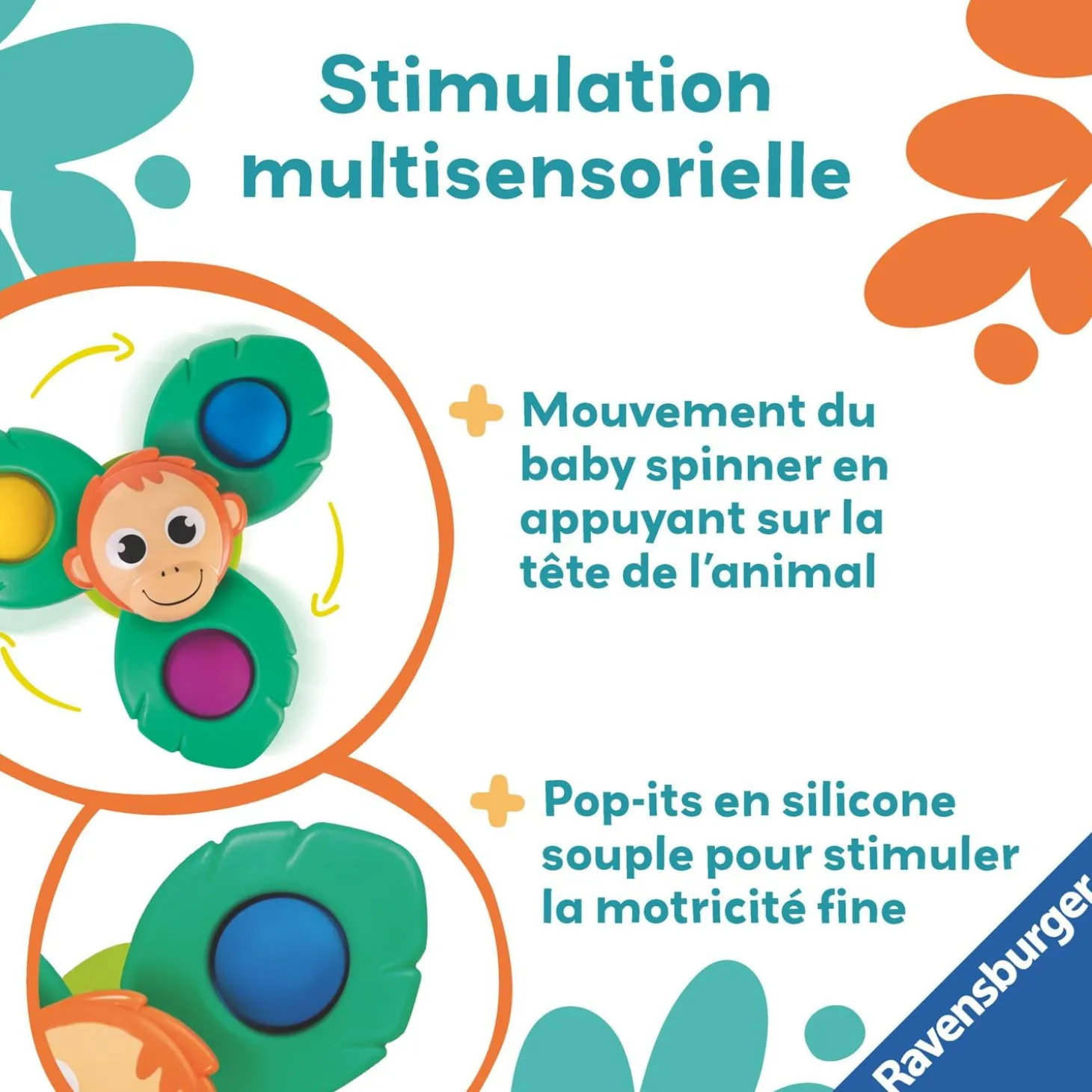 Play+ Jouet Baby Spinner Orang-Outan
