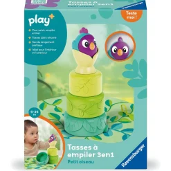 Play+ Jouet tasses à empiler petit oiseau Multicolore