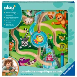 Play+ Labyrinthe magnétique en bois dans la jungle Multicolore