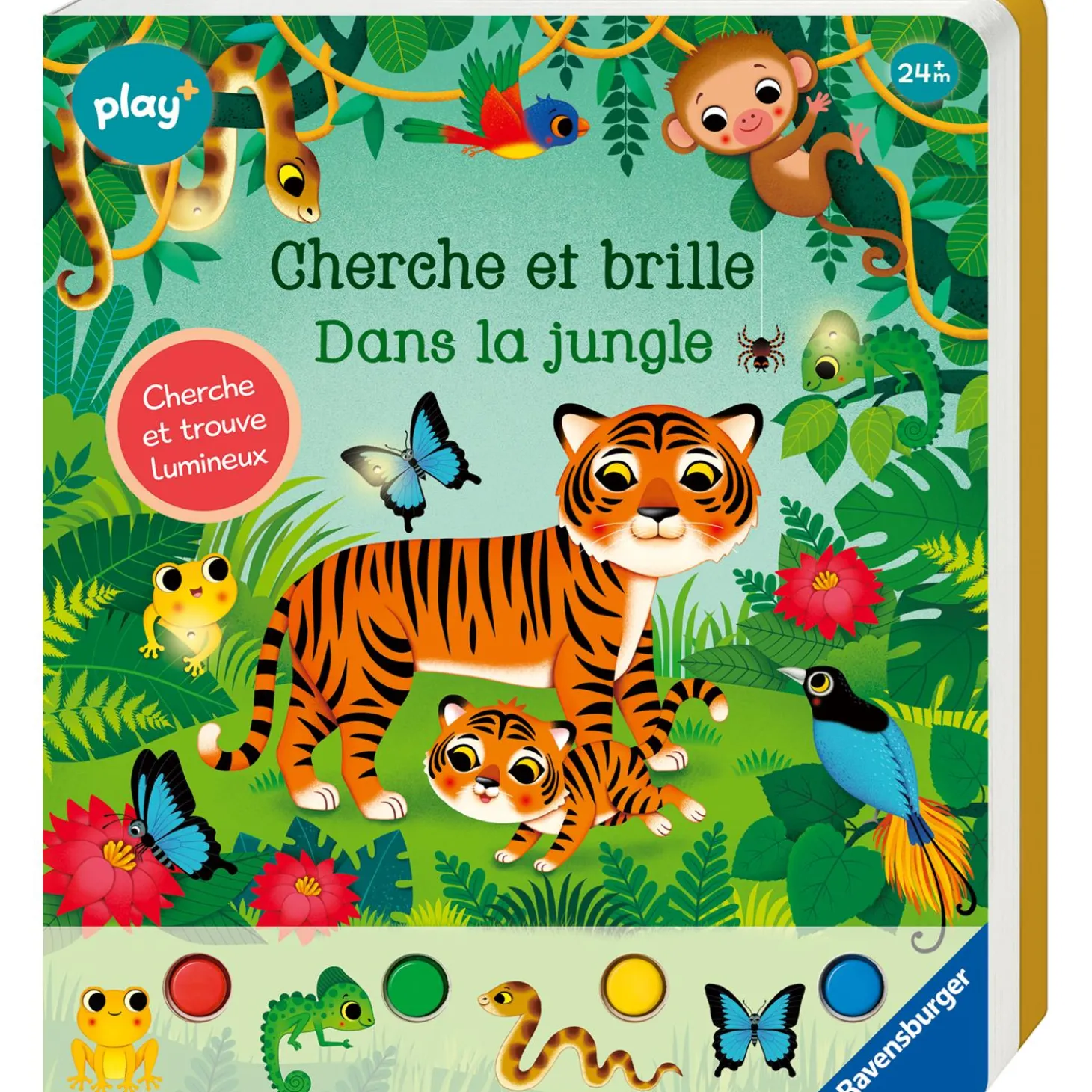 Play+ Livre Cherche et brille Dans La Jungle Multicolore