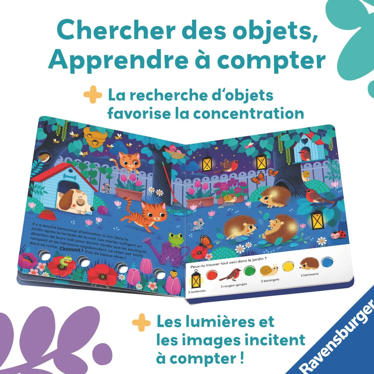 Play+ Livre Cherche et brille Dans La Nuit Multicolore