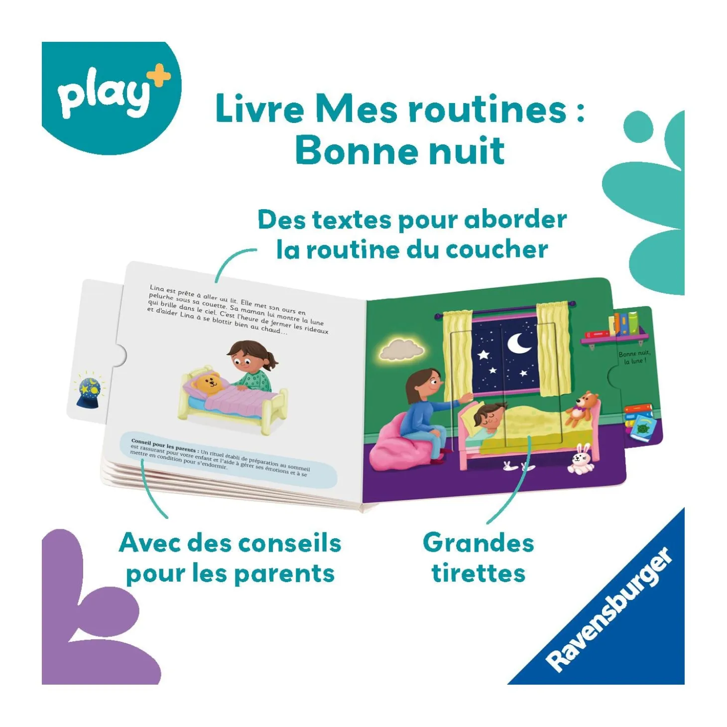 Play+ Livre Mes routines Bonne Nuit Multicolore