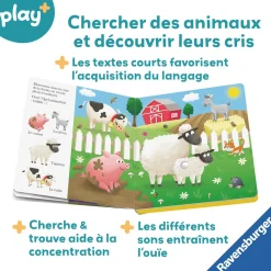 Play+ Livre sonore cherche et trouve Les Bébés Animauxmulticolore