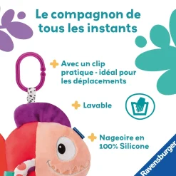 Play+                    Peluche d'activité pop-it Piranha    Rouge