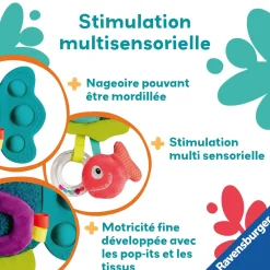 Play+                    Peluche d'activité pop-it Piranha    Bleu