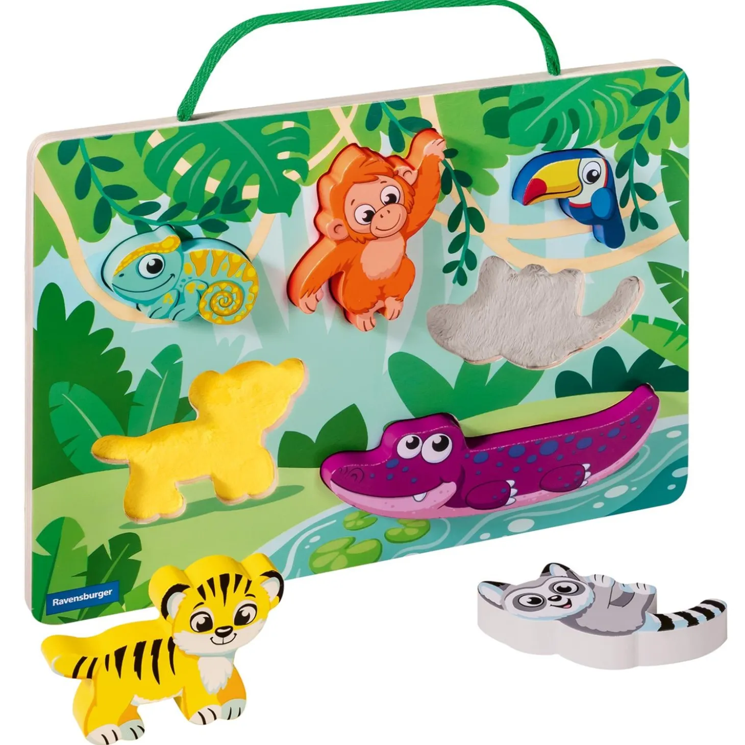 Play+ Puzzle sensoriel dans la jungle Multicolore