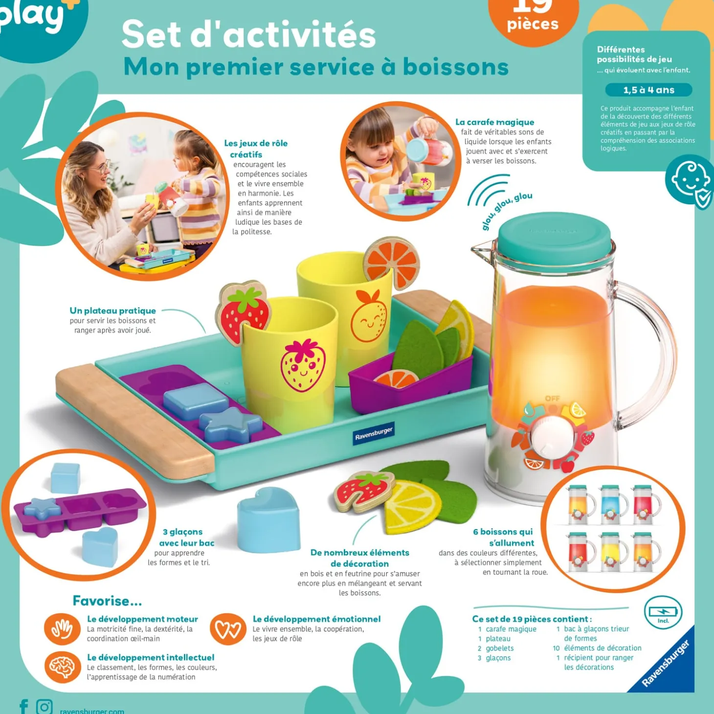 Play+ Set d'activités Mon premier service à boissons Multicolore