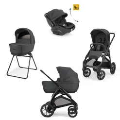 Poussette Aptica XT chassis Total Black, System Quattro Darwin Recline Magnet Grey                            de Inglesina