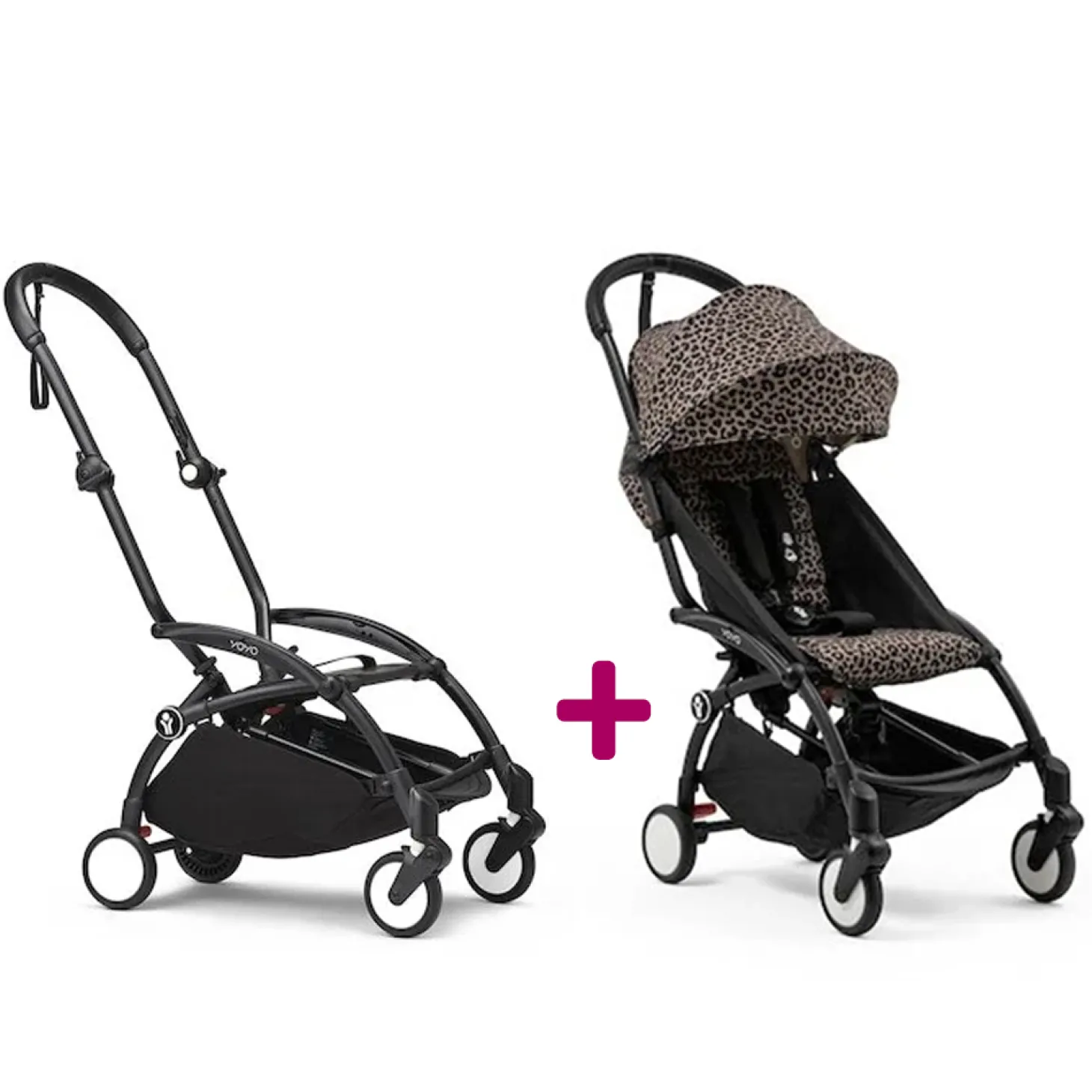 Poussette YOYO 3 Pack 6+ Léopard Cadre Noir de Stokke