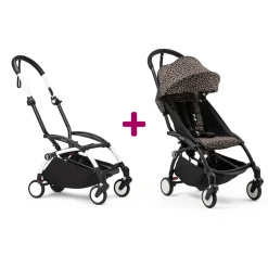 Poussette YOYO 3 Pack 6+ Léopard Cadre Blanc                            de Stokke