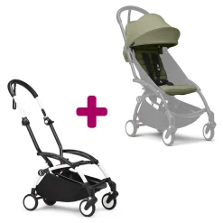 Poussette YOYO 3 Pack 6+ Olive Cadre Blanc                            de Stokke