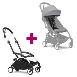 Poussette YOYO 3 Pack 6+ Stone Cadre Blanc                            de Stokke