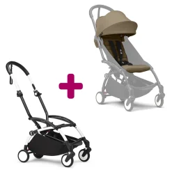 Poussette YOYO 3 Pack 6+ Toffee Cadre Blanc                            de Stokke