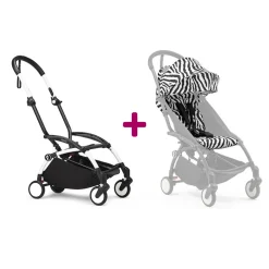 Poussette YOYO 3 Pack 6+ Zèbre Cadre Blanc                            de Stokke
