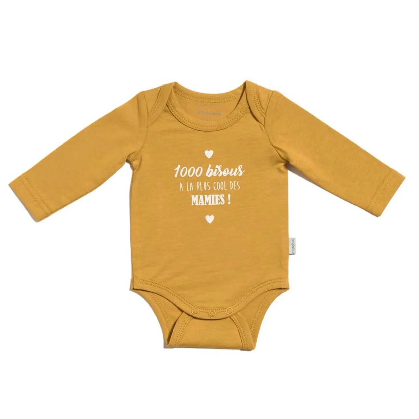 P’tit bisou Body manches longue Mamie Jaune Curcuma 1 mois