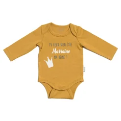P’tit bisou                    Body manches longues Marraine    Jaune Curcuma            9 mois