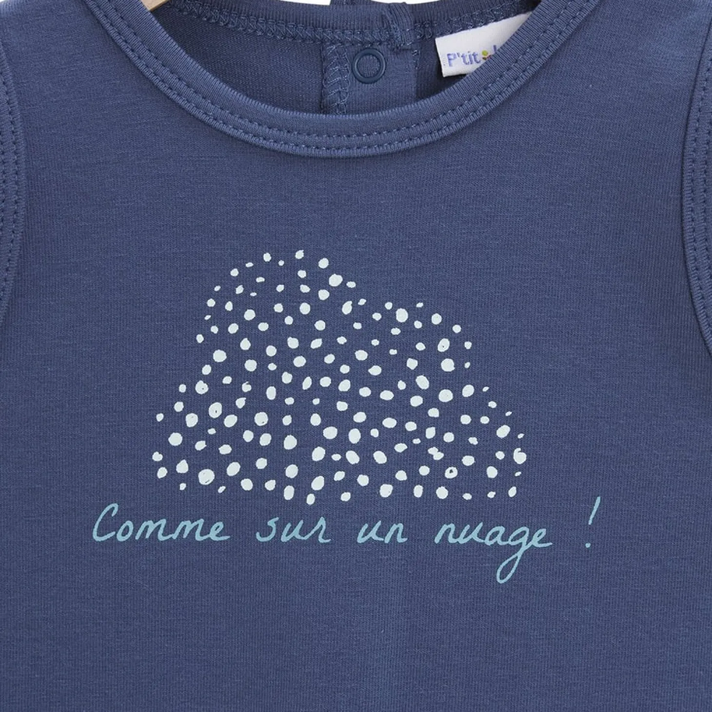 P’tit bisou Combicourt Mon petit nuage Bleu Infinity 12 mois