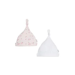 P’tit bisou                    Lot de 2 bonnets Mes Essentiels    Blanc            Prématuré-Naissance