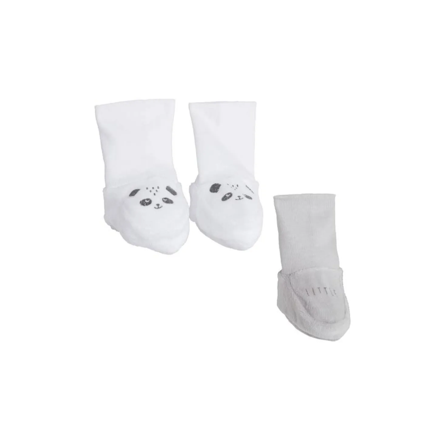 P’tit bisou Lot de 2 paires de chaussons Mes Essentiels Gris Prématuré-Naissance