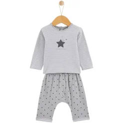 P’tit bisou Pantalon+tee shirt imp star Mon Lapin Calin Gris