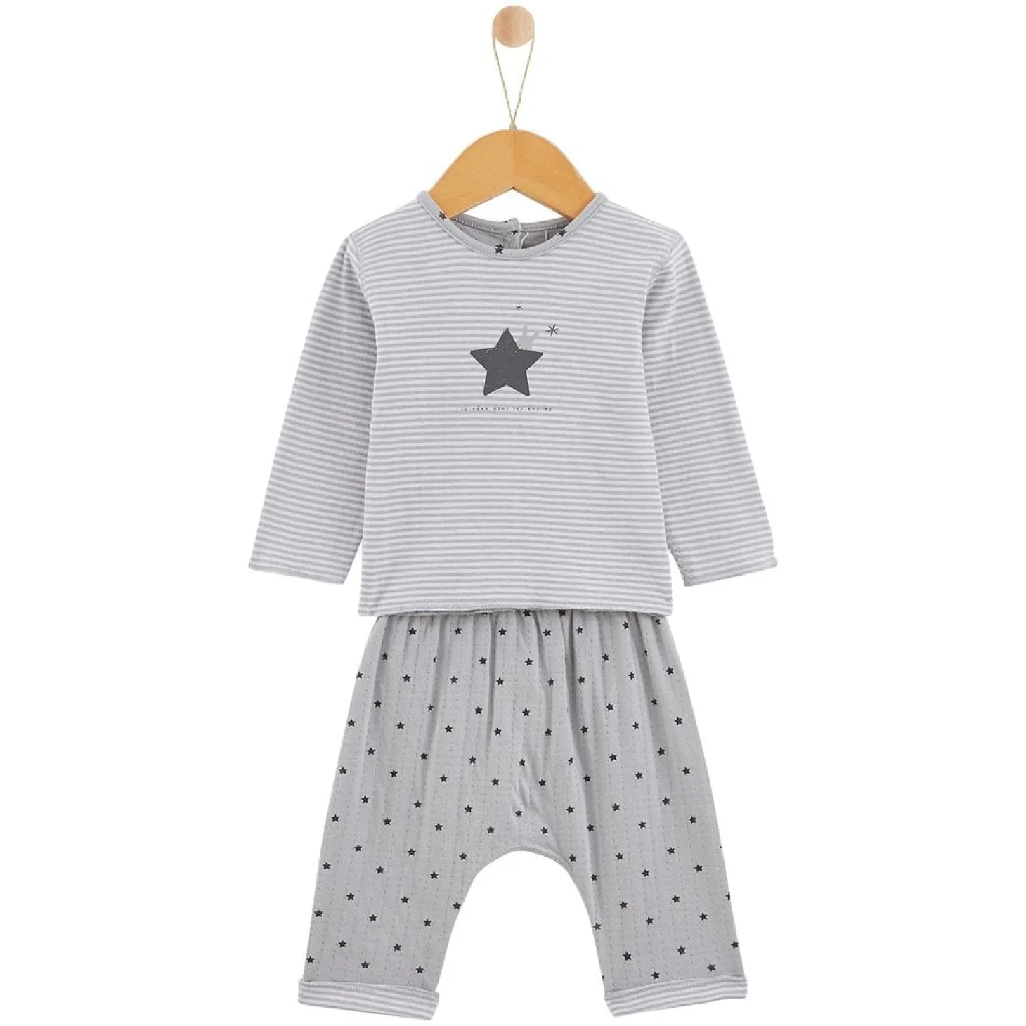 P’tit bisou Pantalon+tee shirt imp star Mon Lapin Calin Gris