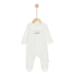 P’tit bisou Pyjama Mon Trousseau Chaton Blanc Blanc Ecru Poudre Prématuré